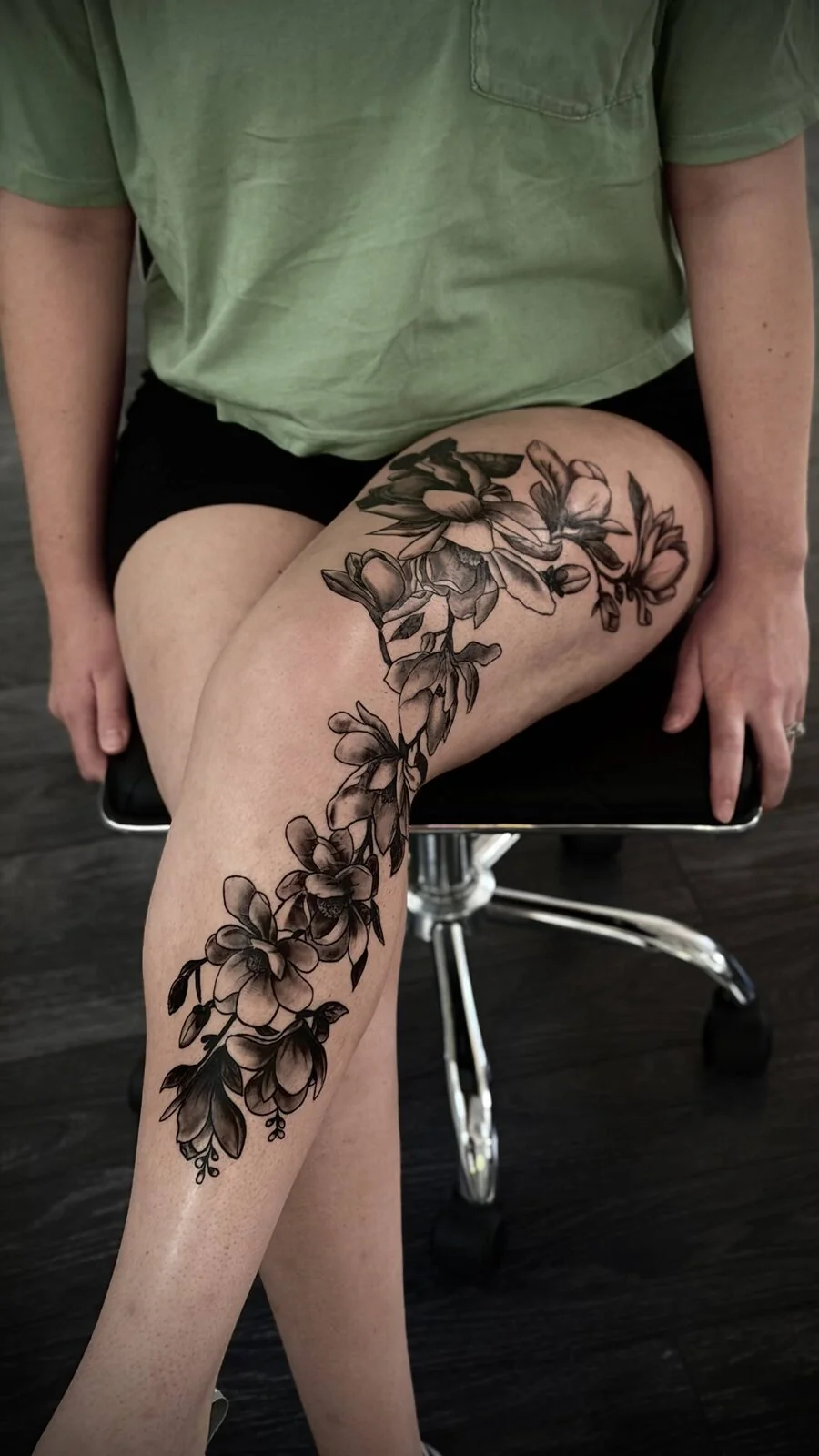 Floral peony tattoo